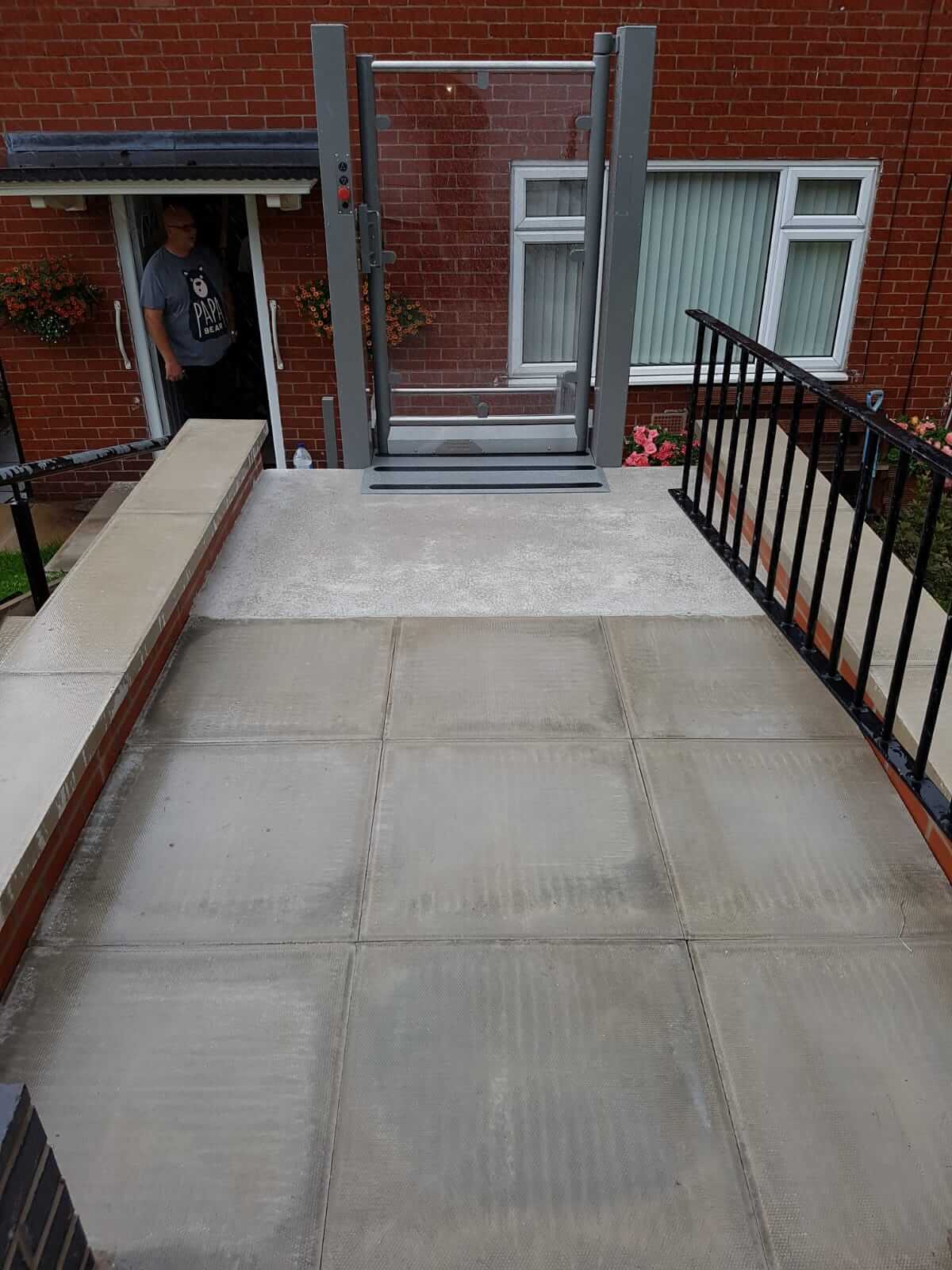 New outside 2 Metre Pollock Steplift Installation in Bolton, Lancashire