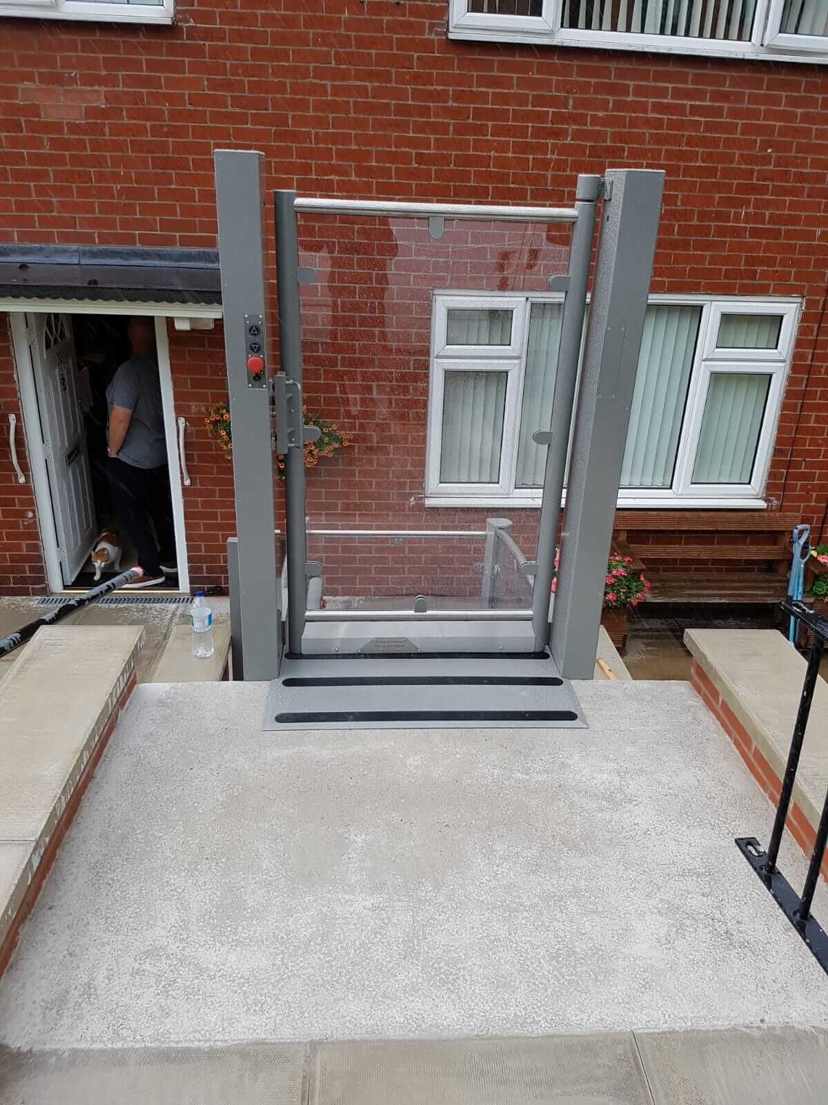 New outside 2 Metre Pollock Steplift Installation in Bolton, Lancashire