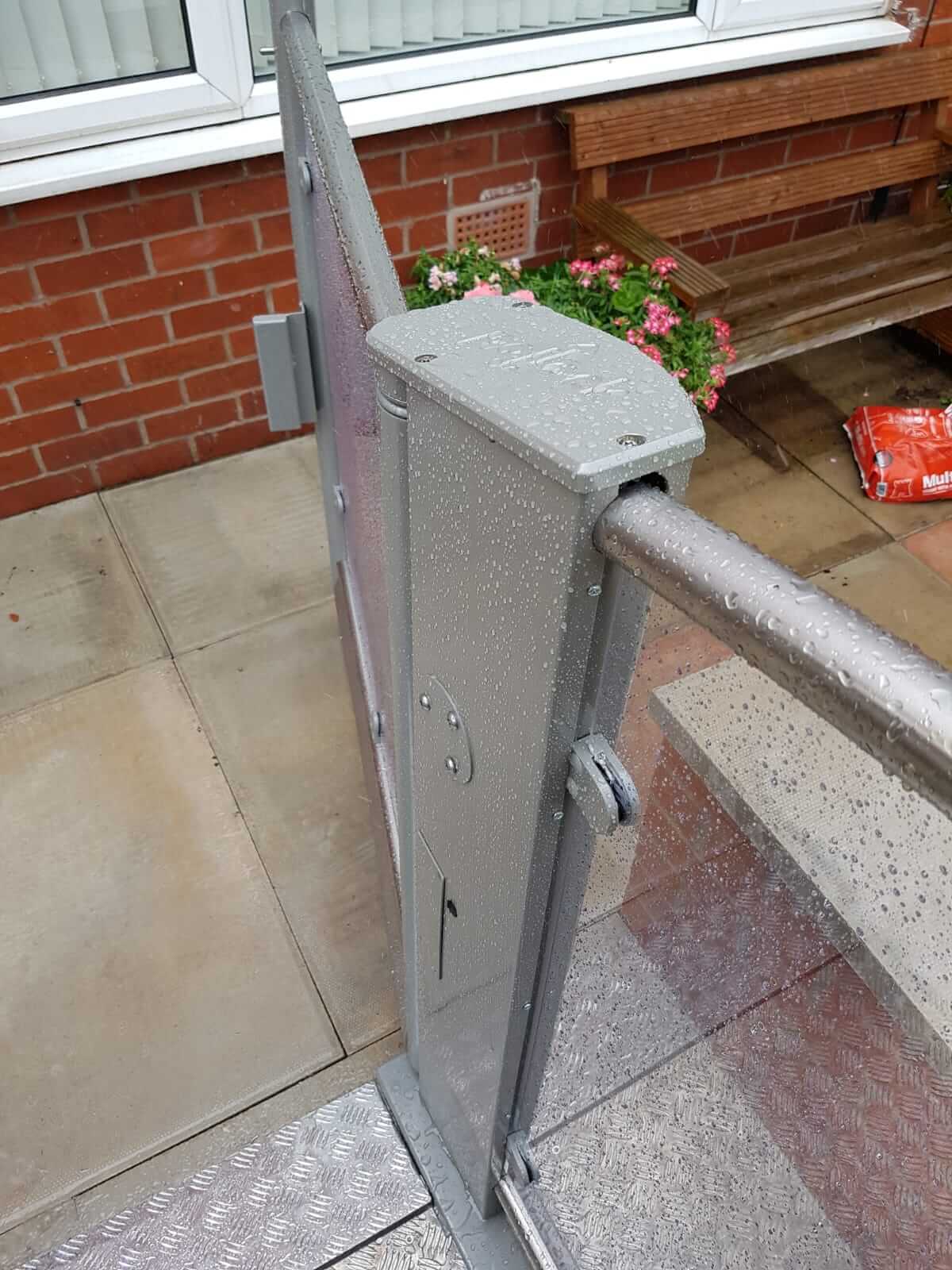 New outside 2 Metre Pollock Steplift Installation in Bolton, Lancashire
