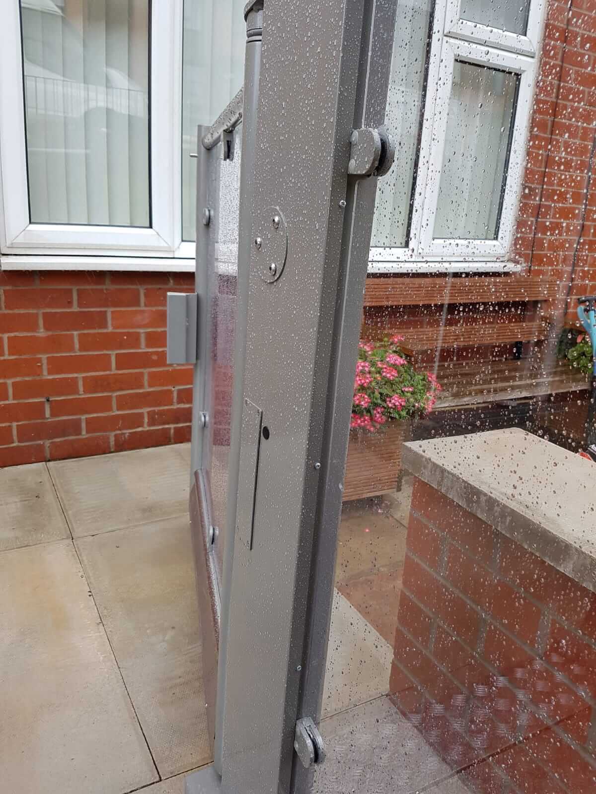 New outside 2 Metre Pollock Steplift Installation in Bolton, Lancashire