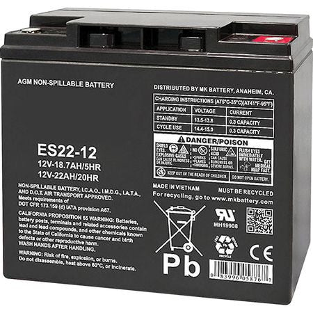 Mk Battery 12 Volt 22 AH Sealed Lead Acid for Scooter Stairlift or Hoist