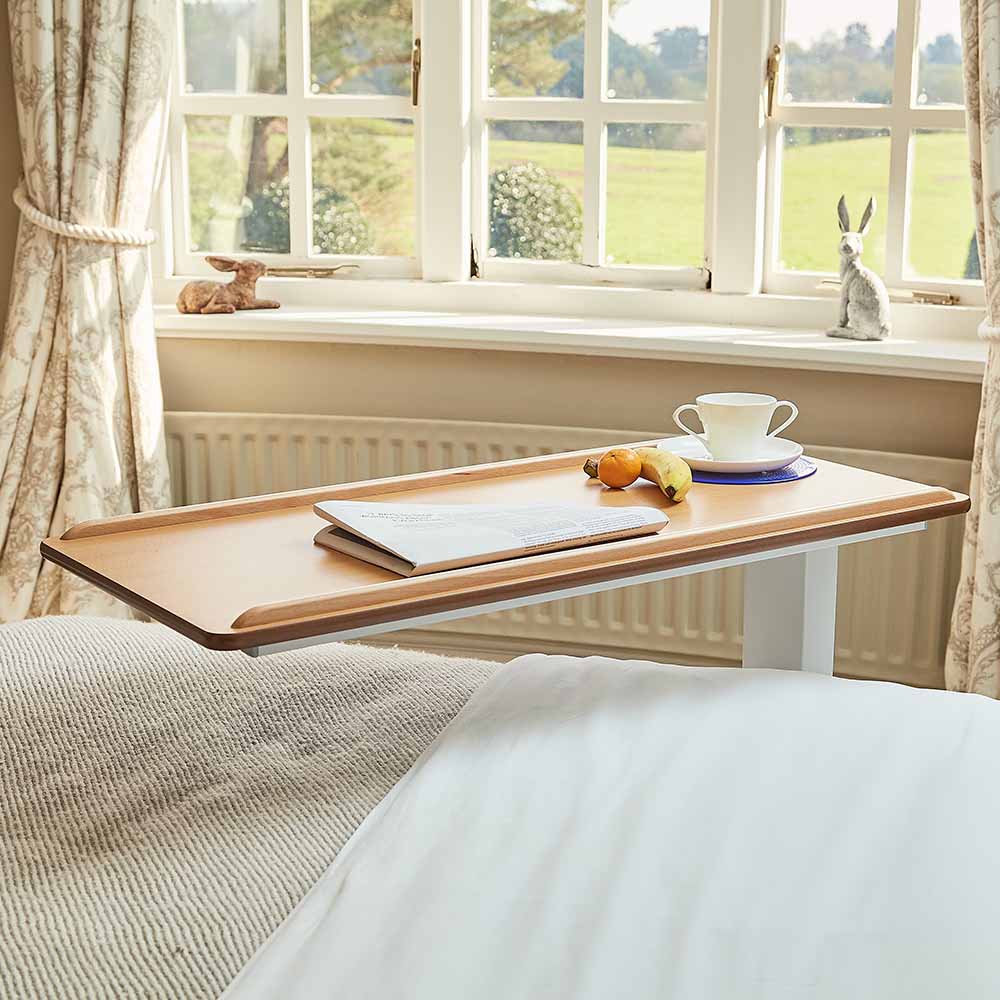 N43553 Easylift Home Care Gas Lift Low Over Bed Chair Wheelchair Table 4 Castors