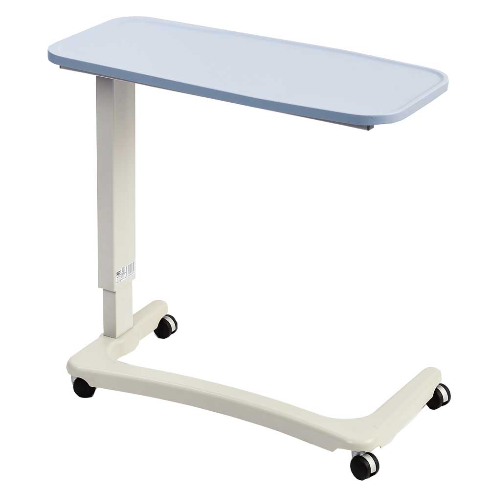 NRS N43577 Easylift Plastic Top 4 Wheeled Over Bed Chair Wheelchair Table Gas Lift Adjust