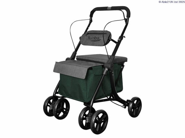 Able 2 Rumba Deluxe Shopping Trolley Seat Tilts Grey Green Red PR30259