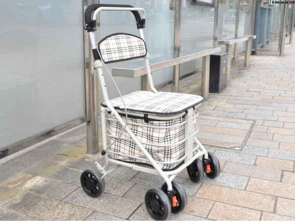 Able 2 Jive Shopping Trolley Sturdy Seat Brown Check Black PR30261