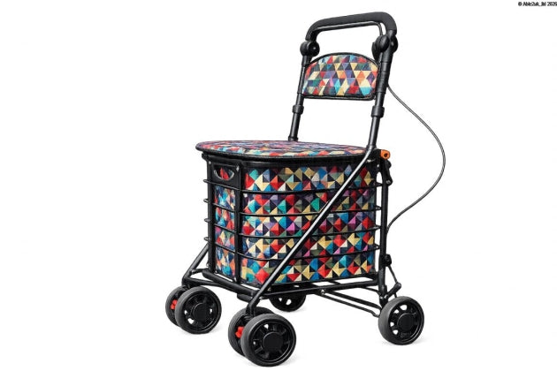 Chariot de courses pliable avec assise 4 roues Able 2 Tango robuste PR30262 Union Jack ou autres
