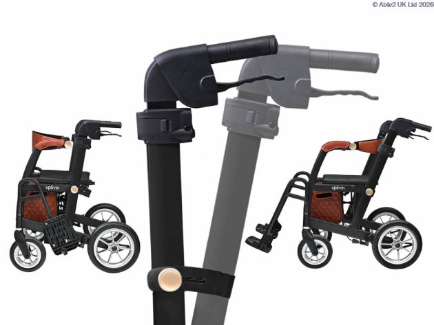 Uplivin Glide 2 in 1 Rollator Green or Black Walker with Seat To Wheelchair folding Lightweight PR32220 PR32221