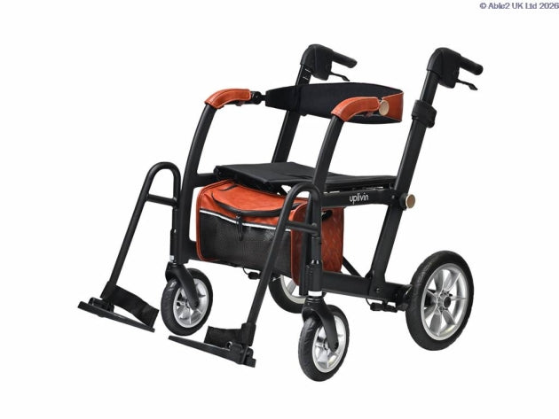 Uplivin Glide 2 in 1 Rollator Green or Black Walker with Seat To Wheelchair folding Lightweight PR32220 PR32221