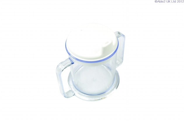 Able2 Plastic Drinking Mug Beaker Cup With Lid & Handles Elderly Disabled Drink Heavy Duty PR65616