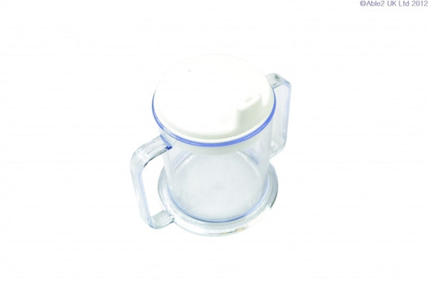 Able2 Plastic Drinking Mug Beaker Cup With Lid & Handles Elderly Disabled Drink Heavy Duty PR65616