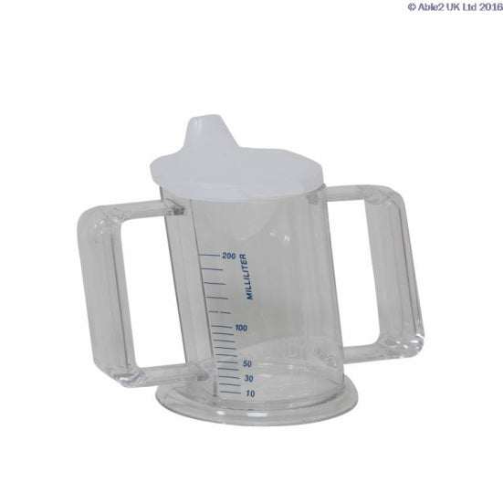 Able2 Handy Cup Handycup Heavy Duty Drinking Aid Beaker Mug Elderly Disabled Angled With 2 Handles Bed Patient PR65646