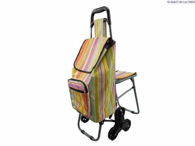Shopping Trolley Wheeled Seat Able 2 PR66008 Stair Climb PR66008/CL Stripe