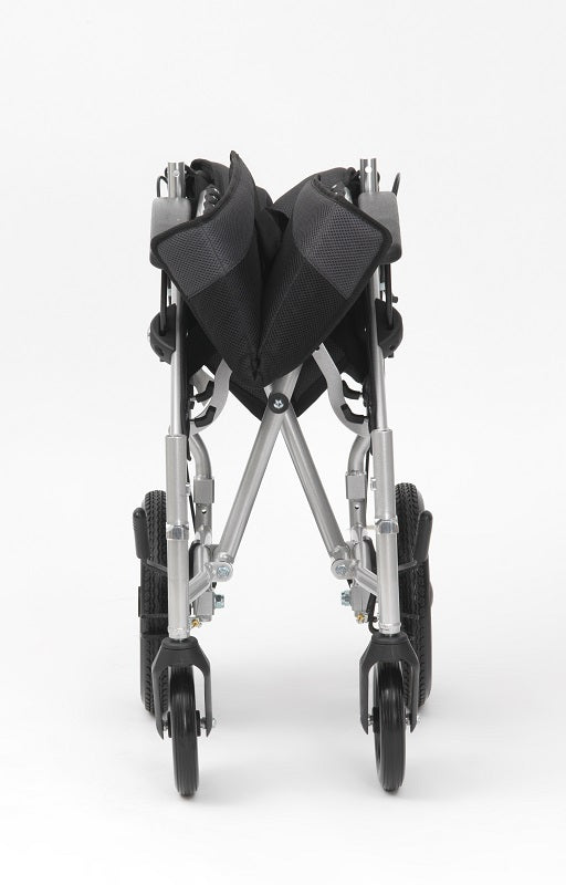 Drive Devilbiss Phantom Transit Padded Attendant Control Lightweight Folding Transport Wheelchair LPHWCTS19SIL Silver 19" Seat