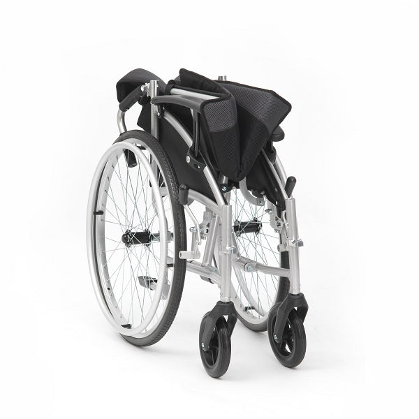 Drive DeVilbiss Phantom 19" Seat Self Propelling Large Wheels Padded Lightweight Folding Wheelchair Adjustable Arms LPHWCSP19SIL