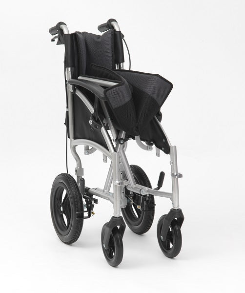 Drive Devilbiss Phantom Transit Padded Attendant Control Lightweight Folding Transport Wheelchair LPHWCTS19SIL Silver 19" Seat