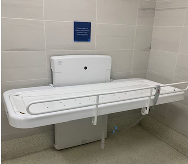 SCT 2000 2100 Pressalit Wall Mounted Shower Change Table Powered Height Adjust Folding Safety Rail R8581418000