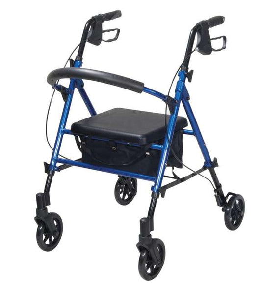 R8 Drive Adjustable Seat Height Rollator 4 Wheel Walker Blue Red Aluminium Lightweight R8RDHA R8BLHA