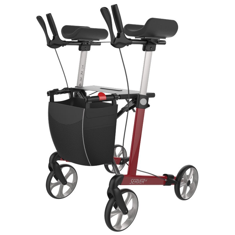 Rehasense Server W With Navigator Arms Arthritis Forearm Armrest Indoor Outdoor Walker Wine Red Grey