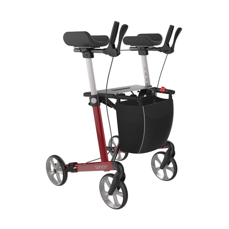 Rehasense Server W With Navigator Arms Arthritis Forearm Armrest Indoor Outdoor Walker Wine Red Grey