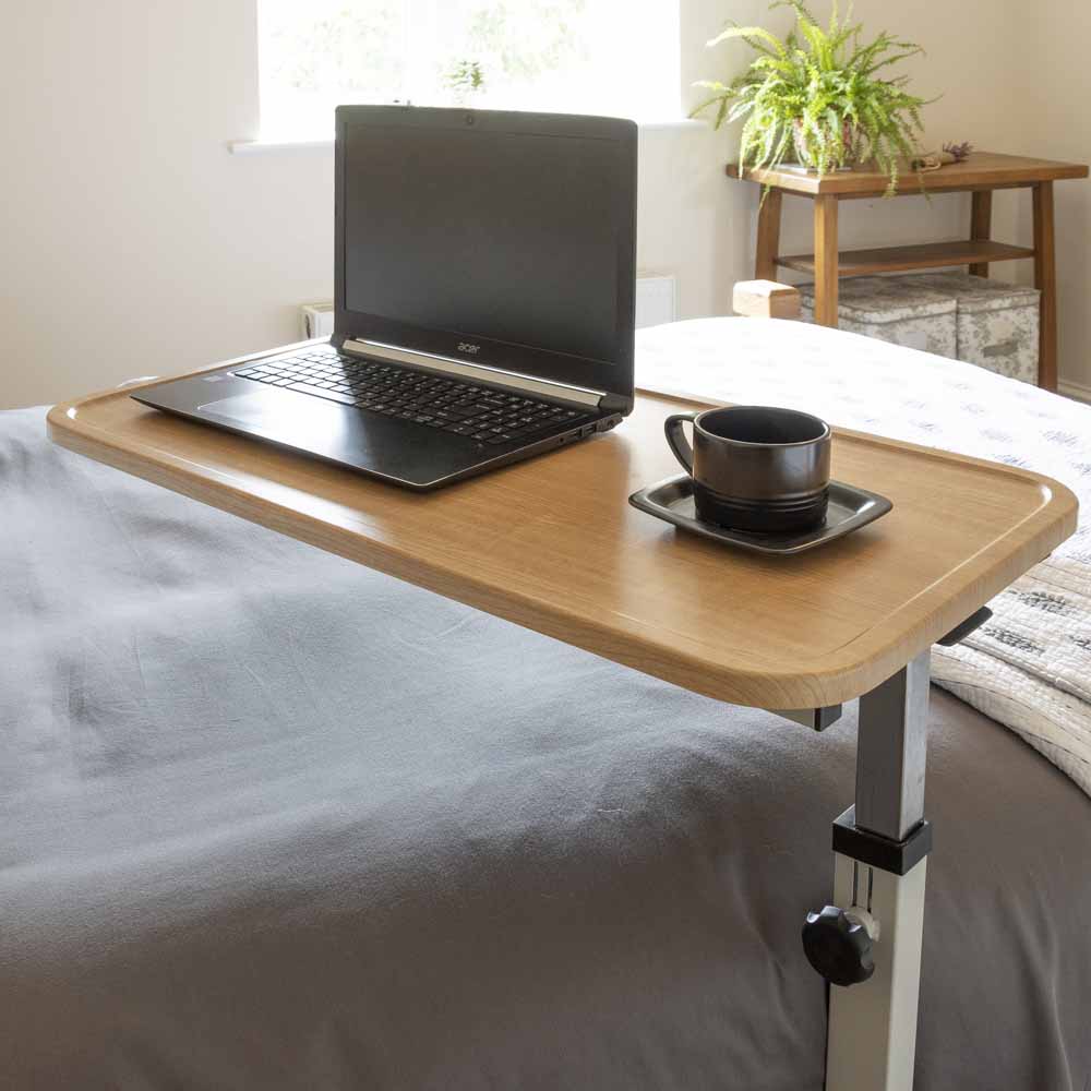 NRS S13892 Over Chair Wheelchair Over Bed Adjustable Easylift Gas Lift Table 4 Wheels Hospital Care Type
