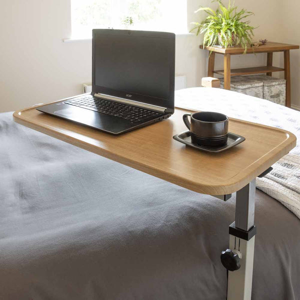 NRS S13892 Over Chair Wheelchair Over Bed Adjustable Easylift Gas Lift Table 4 Wheels Hospital Care Type