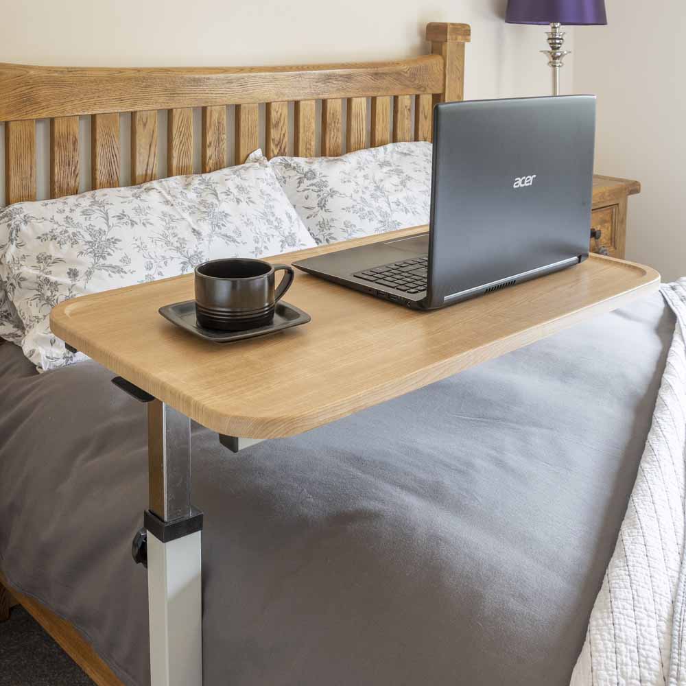 NRS S13892 Over Chair Wheelchair Over Bed Adjustable Easylift Gas Lift Table 4 Wheels Hospital Care Type