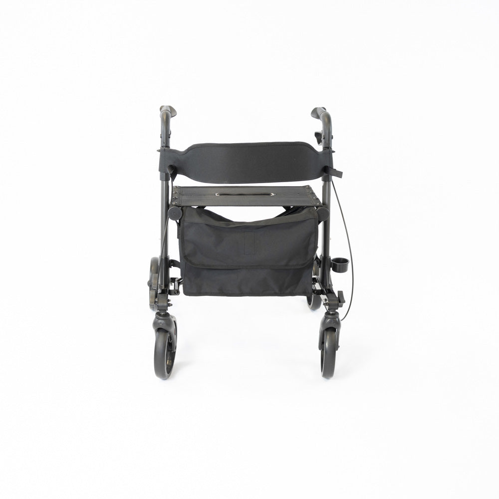 NRS S20744 Lightweight Aluminium Folding Triple Fold Rollator Walker Grey 4 Wheel