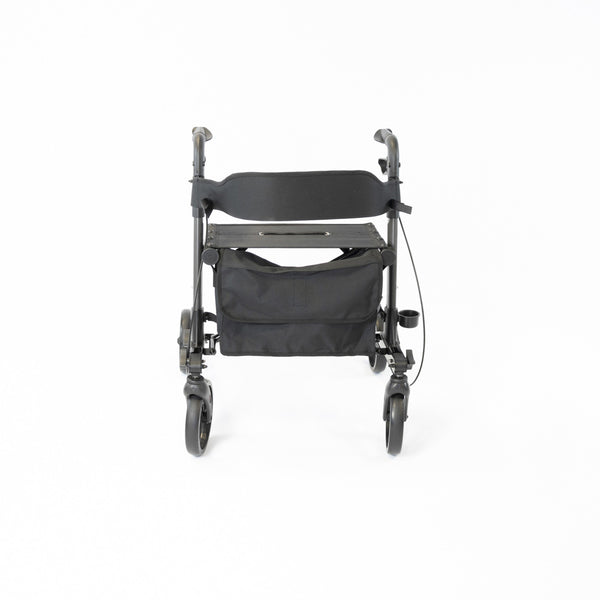 NRS S20744 Lightweight Aluminium Folding Triple Fold Rollator Walker Grey 4 Wheel
