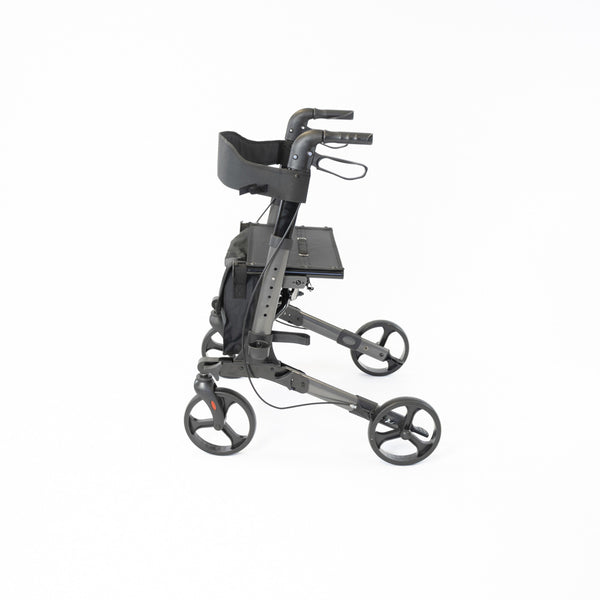 NRS S20744 Lightweight Aluminium Folding Triple Fold Rollator Walker Grey 4 Wheel
