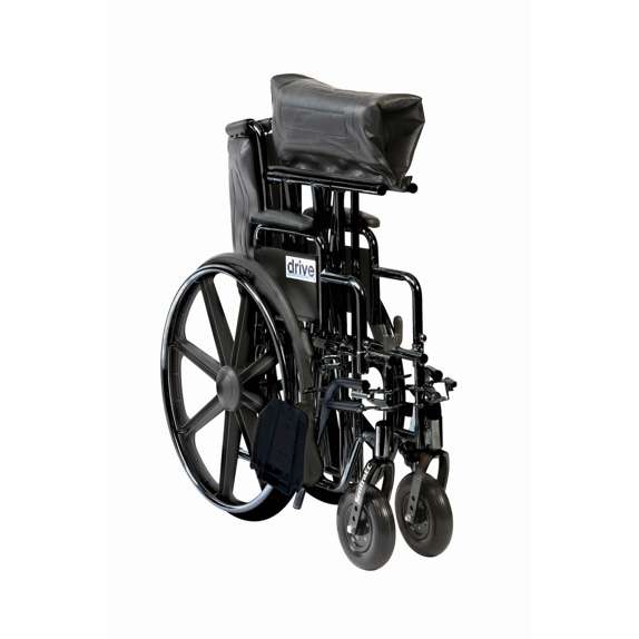 Fauteuil roulant lourd Sentra Enigma EC Bariatric de Drive DeVilbiss, auto-propulsé, grandes roues, largeurs d'assise 20" 22" 24", poids utilisateur maximal 200 kg 31 stone - STD20ECDDA-SFBLK STD22ECDDA-SFBLK STD24ECDDA-SFBLK