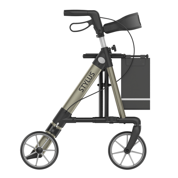 Rehasense Stylus Folding Rollator 4 Wheel Walker Aluminium Lightweight Backrest and seat