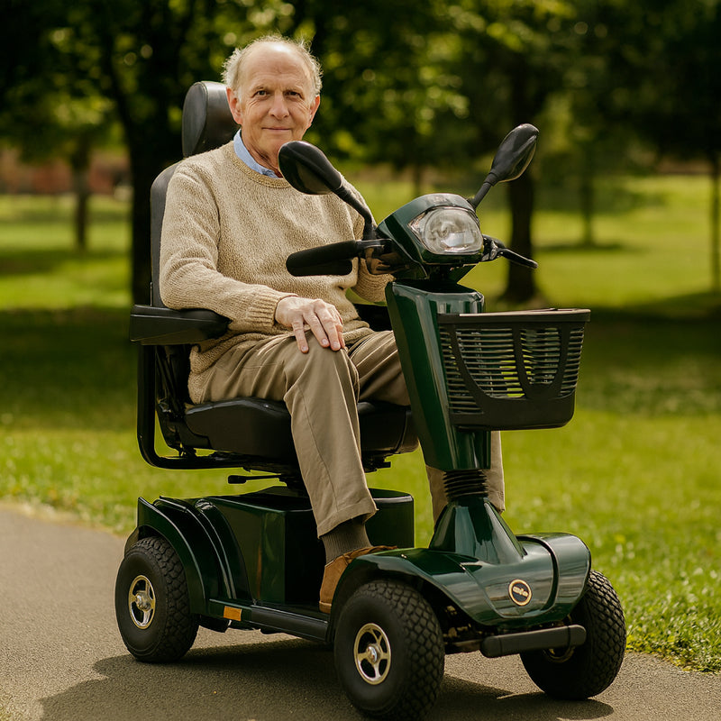 Sunrise Medical S425 Large Mobility Scooter 8mph Top of The Range Green Silver