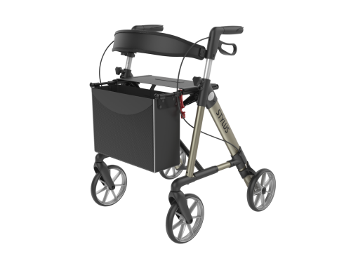 Rehasense Stylus Folding Rollator 4 Wheel Walker Aluminium Lightweight Backrest and seat