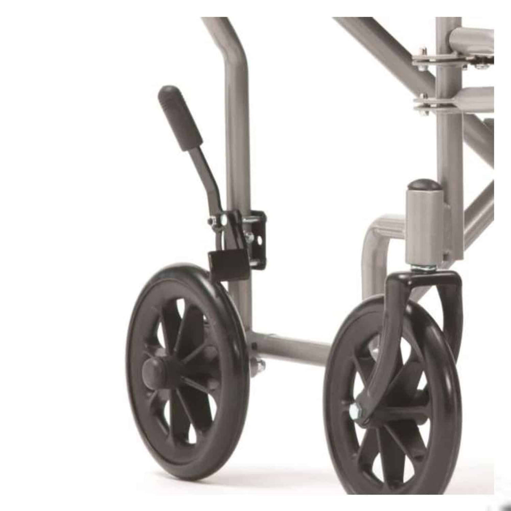 Compact Drive Medical 19" Width Transport Super Lightweight Travel Folding Wheelchair Chair Silver TR-39ESV
