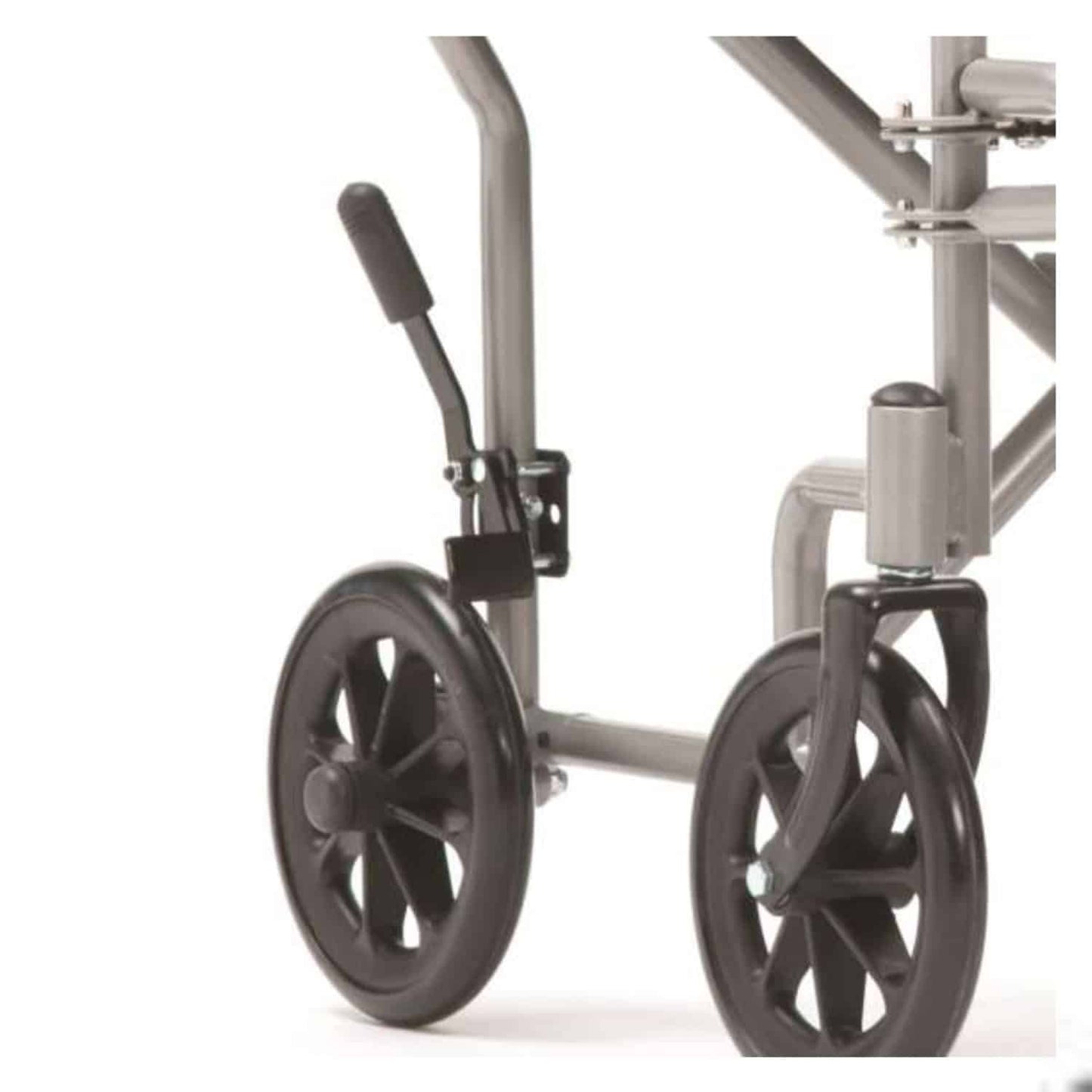 Compact Drive Medical 19" Width Transport Super Lightweight Travel Folding Wheelchair Chair Silver TR-39ESV