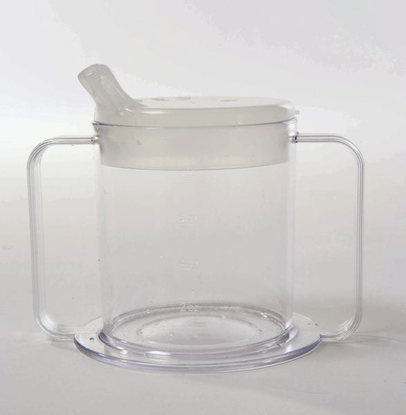 Drive Medical Universal Cup with Lid Beaker flask Spill Proof 2 handle Elderly RTL3515