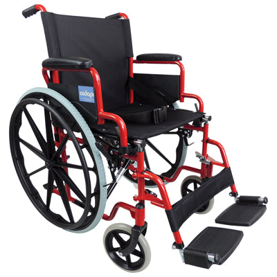 Aidapt Self Propelled Steel Transit Chair VA166 Black Blue Red Hammered