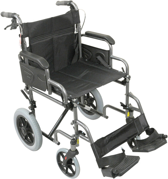 Aidapt Deluxe Attendant Propelled Steel Wheelchair VA169 and spare 12" castor and spare side panels