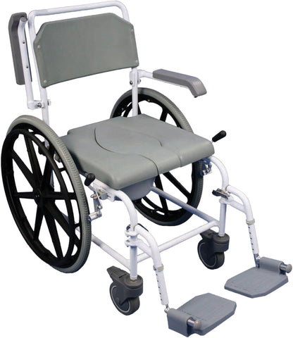 Aidapt Self Propelled Shower Commode Chair VB505 Bewl White Grey