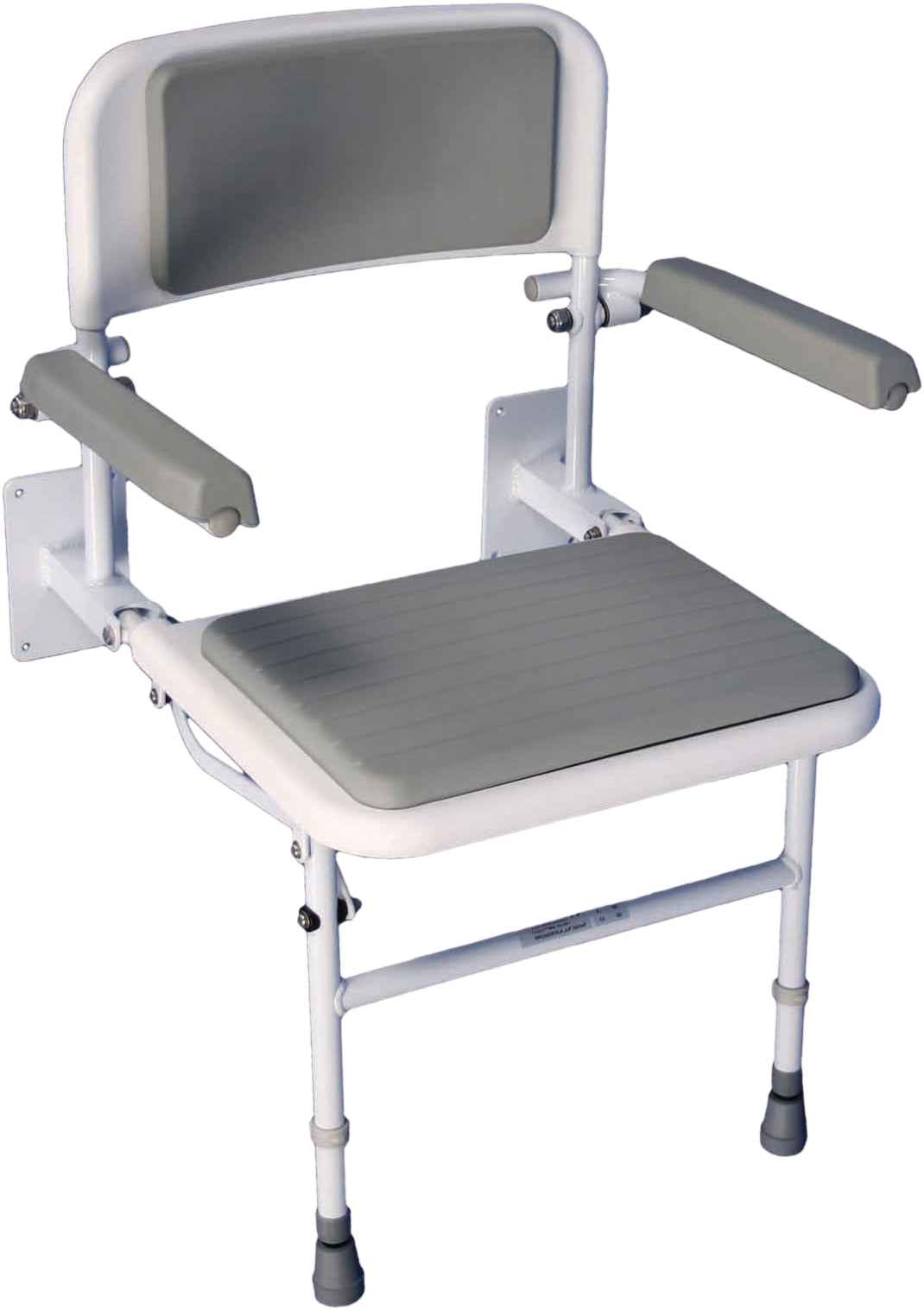 Aidapt Solo Deluxe Padded Wall Mounted Shower Seat Drop Down Lift Arms Back VB535 VB539