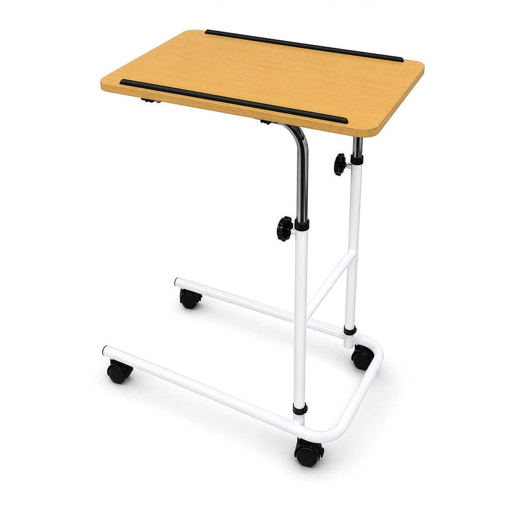 Aidapt Economy Heavy Duty Over bed Chair Table With or Without Castors Adjustable Tilt VG832B VG866B