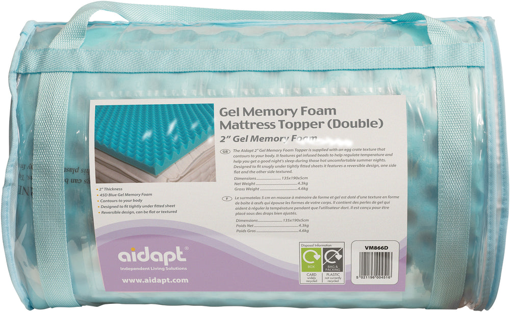 Aidapt Gel Memory Foam Mattress Topper VM866
