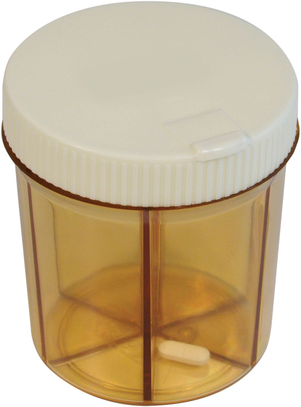 Aidapt Orange and Cream Extra Large Pill Dispenser for Larger Pills Transparent Rotating Lid Compartments VM930V