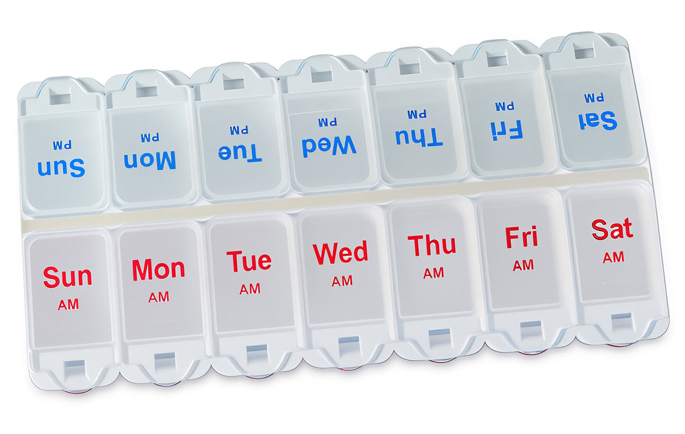 Aidapt Deluxe AM/PM Weekday Pill Dispenser with Push Button Release VM931AB