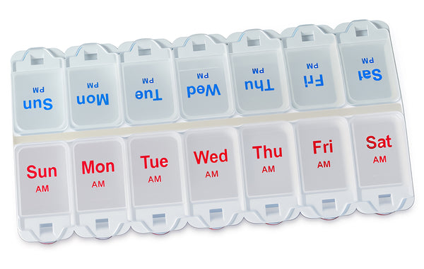 Aidapt Deluxe AM/PM Weekday Pill Dispenser with Push Button Release VM931AB