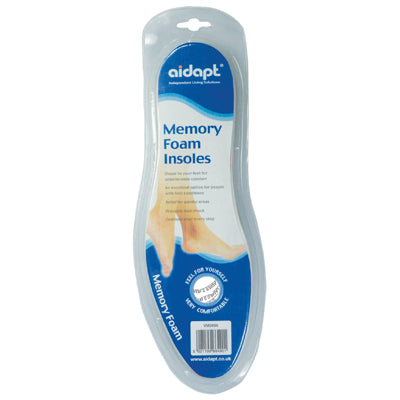 Pair Of Aidapt Memory Foam Pressure Relief Insoles Arch Foot Heel Support Unisex Universal Size VM949A