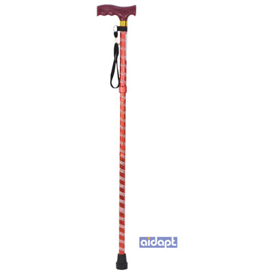 Aidapt Extendable Plastic Handled Walking Stick with Engraved Pattern