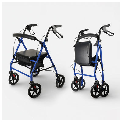 Aidapt Four Wheeled Rollator with Bag available in Red, Blue and Silver
