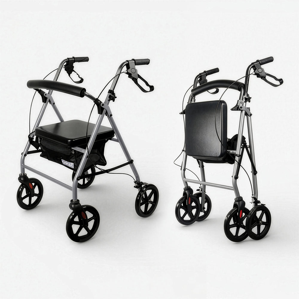 Aidapt Four Wheeled Rollator with Bag available in Red, Blue and Silver