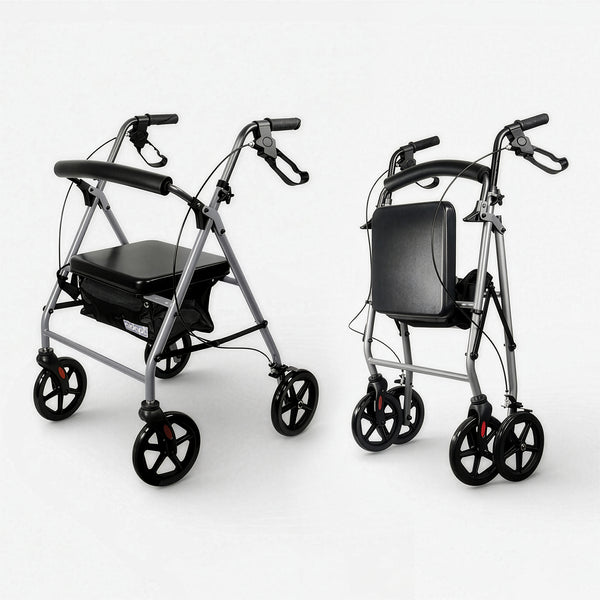 Aidapt Four Wheeled Rollator with Bag available in Red, Blue and Silver